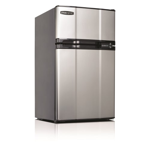 GuestSupply US MicroFridge 2 Door Compact Refrigerator with Freezer 3.1 Cu Ft Stainless Steel